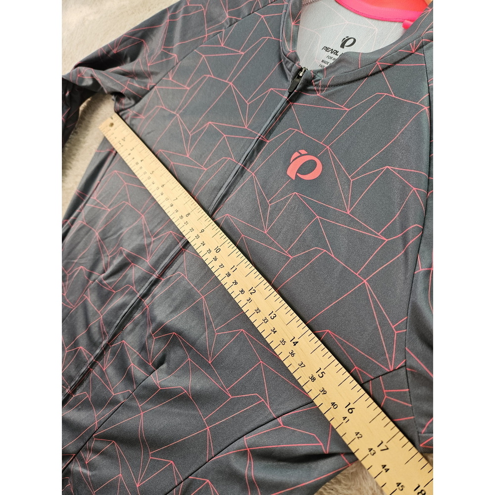 PEARL iZUMi Women's Attack Long Sleeve Cycling Jersey Gray Geometric Origami - Picture 6 of 10